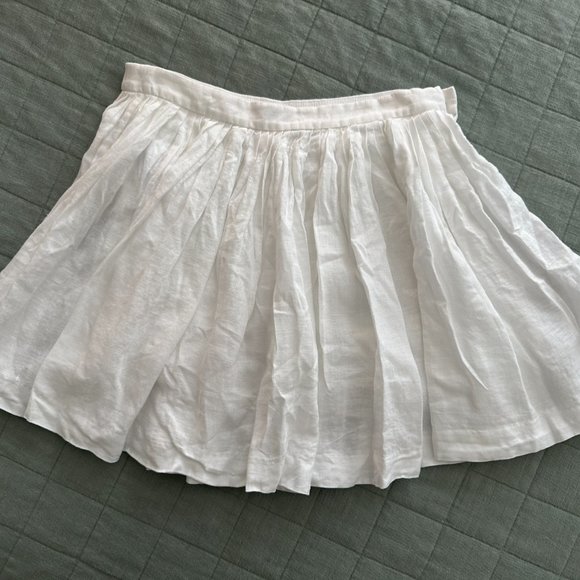 J. Crew White Pleated Linen Mini Skirt Size 8 - Picture 7 of 12